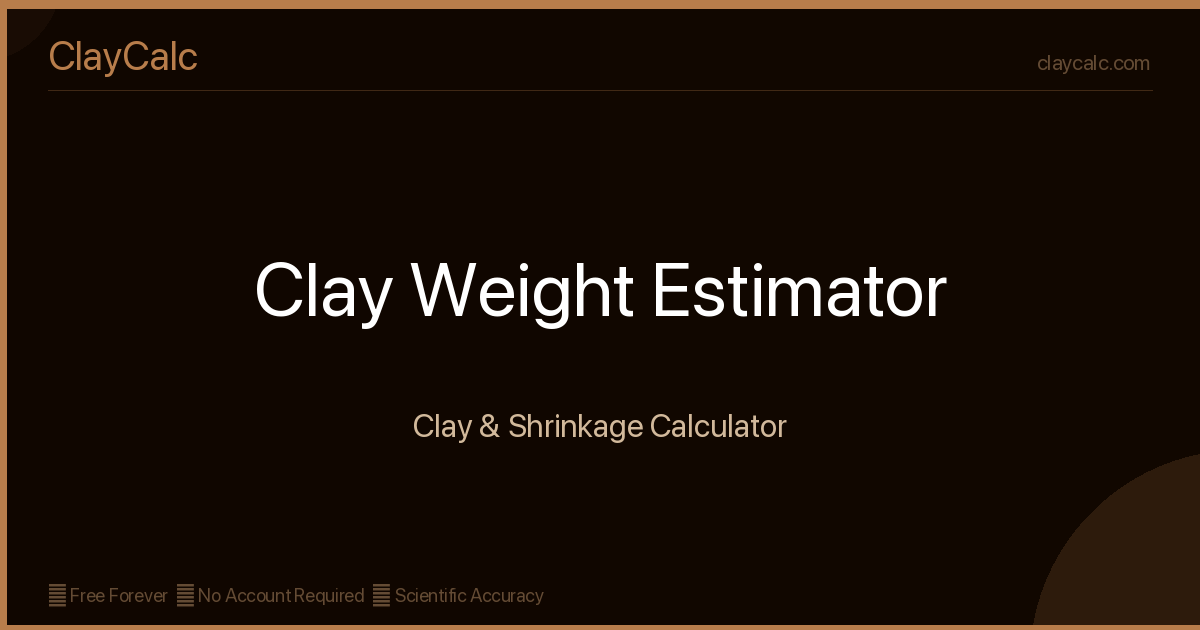 Clay Weight Estimator — How Much Clay? | ClayCalc
