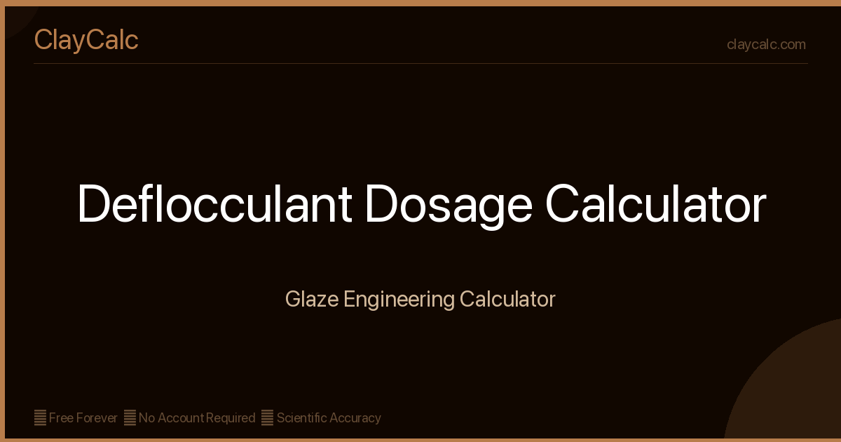 Deflocculant Calculator | ClayCalc